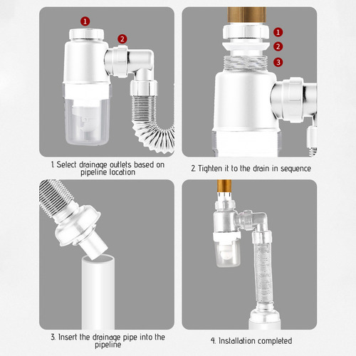 Kit De Drenaje Para Lavabo En D, Tubo De Expansión Para Lava