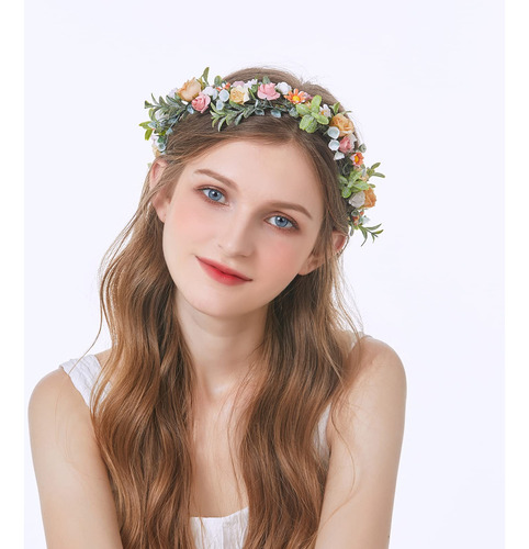 Trepveter - Diadema Floral Con Corona De Rosas Y Flores, Dis