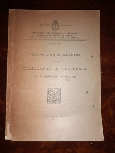 Descripción Muestras Y Colecciones De Minerales Y Rocas 1970