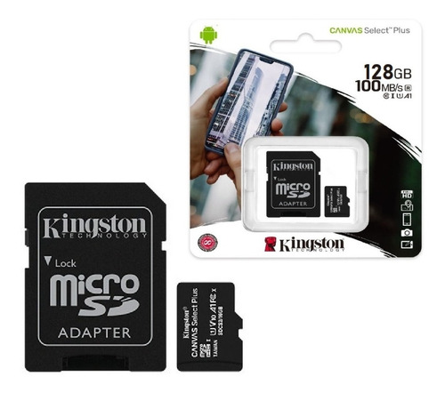 Tarjeta de memoria Kingston SDCS2SP Canvas Select Plus con adaptador SD 128GB