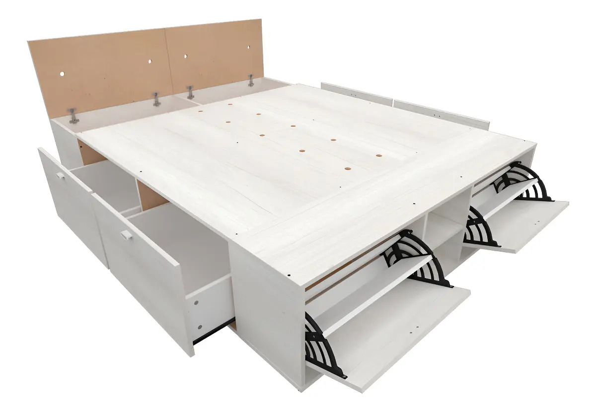 Box Benethon Double Bed with Drawers