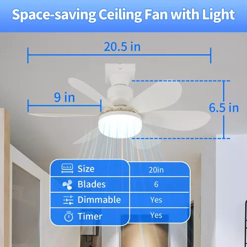 Ventilador De Techo Lampara Moderno Con Luz,control Remoto #