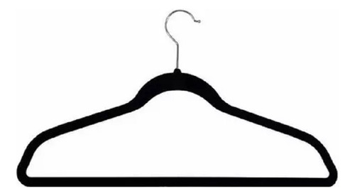 Set De 50 Ganchos Para Ropa Color Negro Con Terciopelo