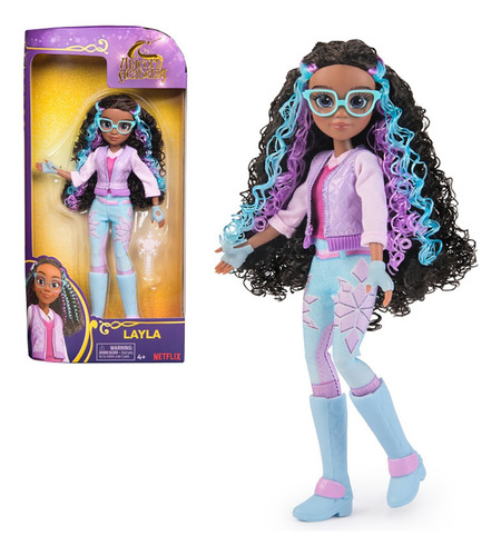 Unicorn Academy, Muñeca De Layla Con Cabello Con Mechas, 5 Accesorios De Moda Y Herramienta De Peinado, 24 Cm, Juguetes De Muñecas Y Unicornios Para Niñas A Partir De 4 Años