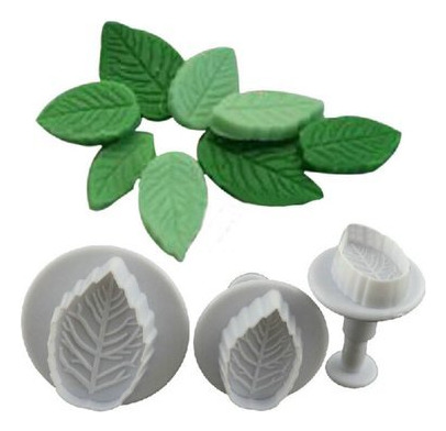 3 Pcs  Juego Hoja Mold Cortador Fondant Gumpaste Plungers