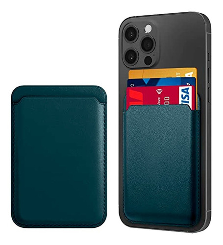 Wallet Magsafe Cuero Pu Verde iPhone 12 13 Pro Max Mini
