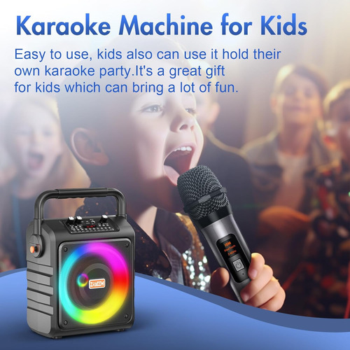 Máquina De Karaoke Con 2 Micrófonos Inalámbricos, Sistema De