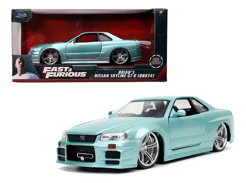 Miniatura Nissan Skyline GT-R R34 Brian O'Conner Jada Toys 1:24