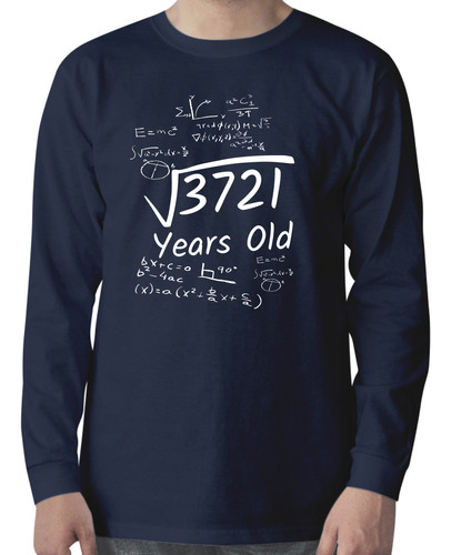 Playera Regalo Cumpleaños 61 Años Raíz Cuadrada De 3721