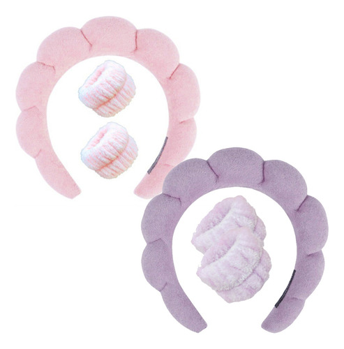 Kit 2 Tiara Make-up Cloud For El Cuidado De La Piel