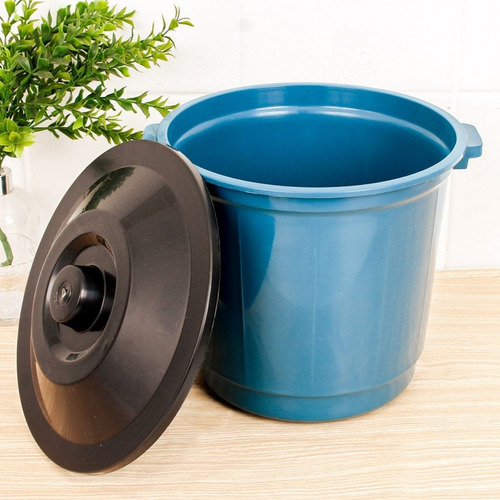 Lixeira Plástica Banheiro Cozinha Com Tampa 10lts 26cm 12uni
