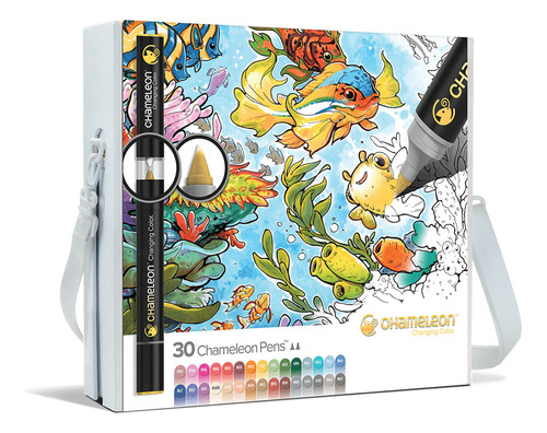 Super Kit 30 Canetas Artísticas Chameleon Color Tones Delux Cor Da Marcação Branca