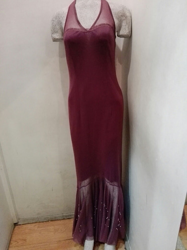 Vestido T Small Largo Color Berenjena,outlet,second Hand