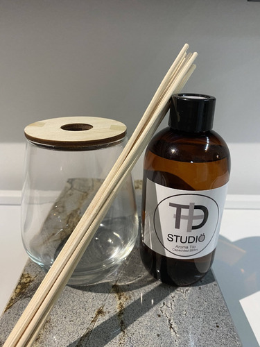 Difusor Aromático Frasco C/ Tapa + Varillas + Repuesto 250ml