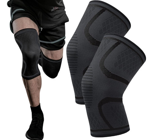 2 Rodilleras Deportiva Compresión Para Gym Ajustable Elastic