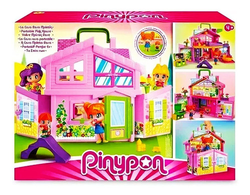 Playset Pinypon Casa Rosa Maletin 2 En 1 Incluye Figura Niño