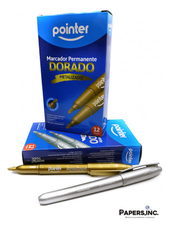 Marcador Metalizado Dorado Pointer Por Unidad