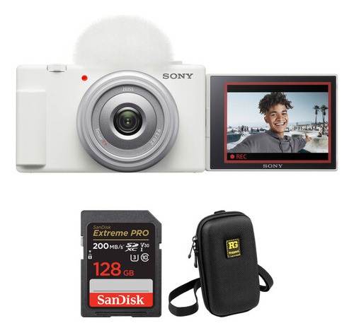 Cámara Vlogging Sony Zv-1f Con Kit Accesorios Blanco
