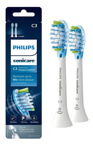 Philips Sonicare Brush Heads Plaque C3 2pk Hx9042/65 White