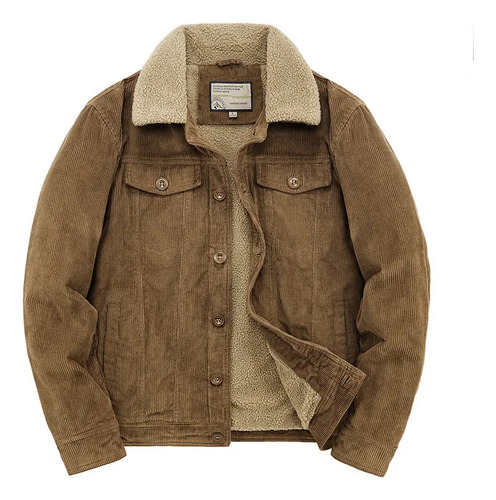 Jaqueta Masculina De Inverno De Algodão Com Forro De Lã E La