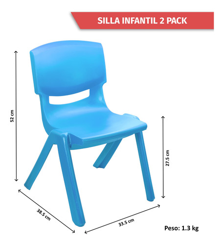 Silla Para Niños De Plástico Resistente Varios Colores