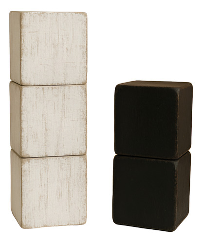 Cubos De Madera Decoración Modelo Vos Yo Set X 5