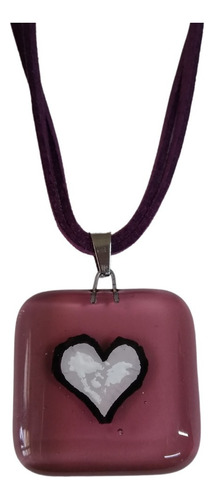 Collar Casual Corazón Morado Color Violeta