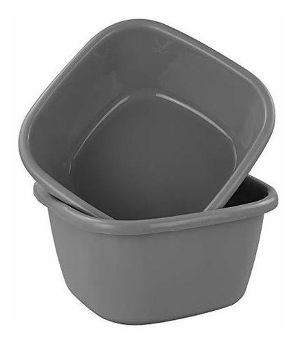 Yarebest - Lavabo De Plástico Gris Para Platos De 18 Cuartos