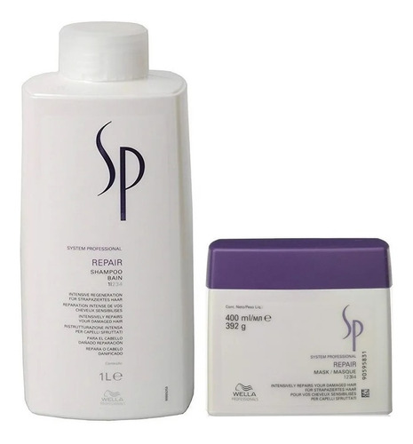 Shampoo 1000ml + Mascarilla Sp Repair Wella Profesional