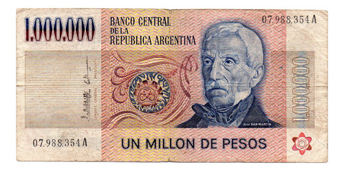 Billete 1000000 Pesos Ley, Bottero 2513, Año 1981 Usado 