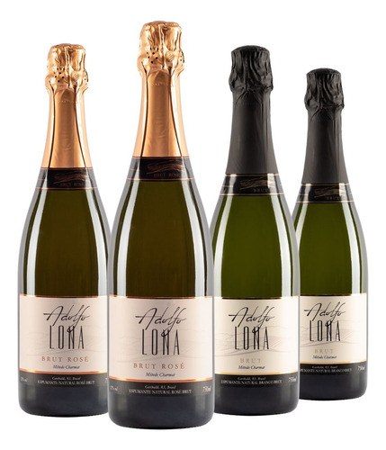 Kit 4 Espumantes Adolfo Lona Brut Branco E Rose 750ml