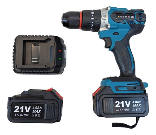 Taladro Atornillador 21v 13mm Sin Escobillas 2baterías 4amp
