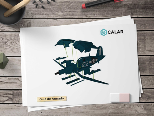 Imagen 5 de 5 de Avión F4u Corsair Para Armar Puzzle