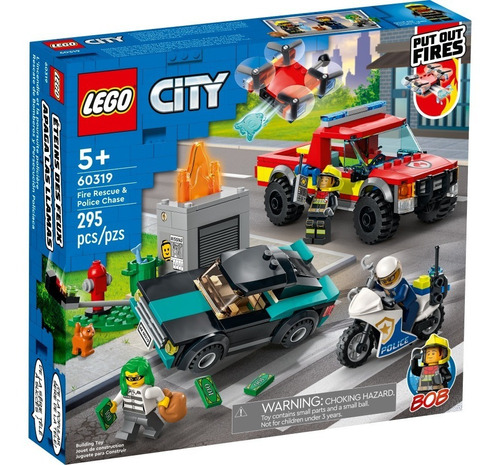 Lego® City- Rescate De Bomberos Y Persecución Policial 60319 Cantidad de piezas 295