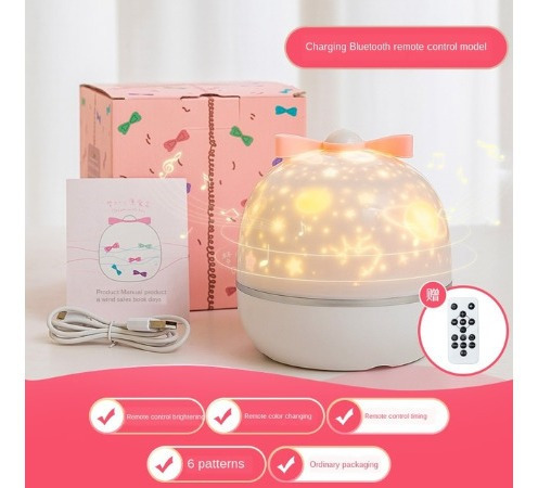 Lámpara Led Proyector Luz Nocturna Bluetooth Caja De Música