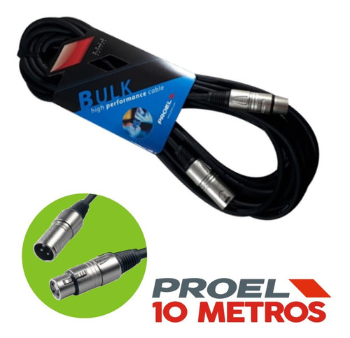 Cable Canon Xlr Proel 10 Metros Microfono Dmx Cuo