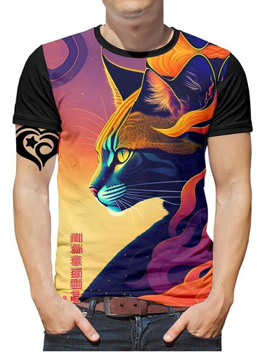 Camiseta Gato Masculina Cat Animal Cachorro Blusa Ia