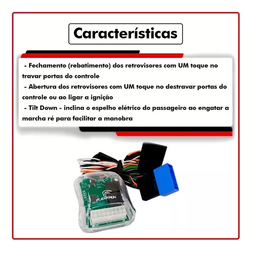 Tilt-Down Universal Flexitron FTD 1.0 - Inclina Espelho Retrovisor