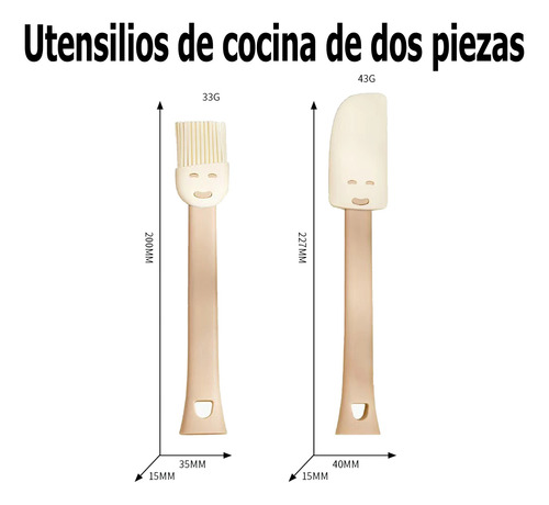 Set De 2 Utensilios Silicona Cocina Palas Espatulas Reposter