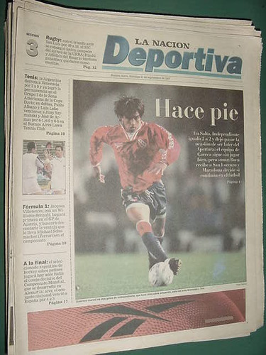 Nacion Deportiva 21/9/97 Independiente Chacarita Banfield