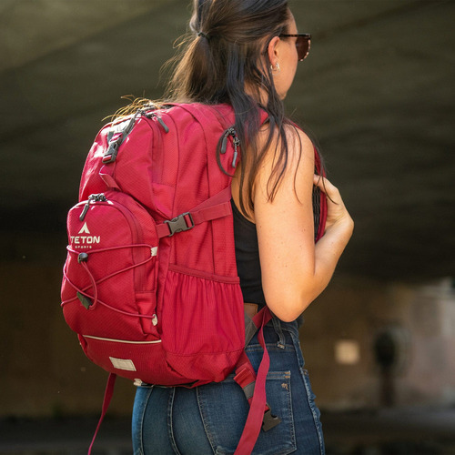 Mochila De Hidratación Oasis 22l Con Vejiga 3l Teton Sports Color Rojo Diseño De La Tela Lisa
