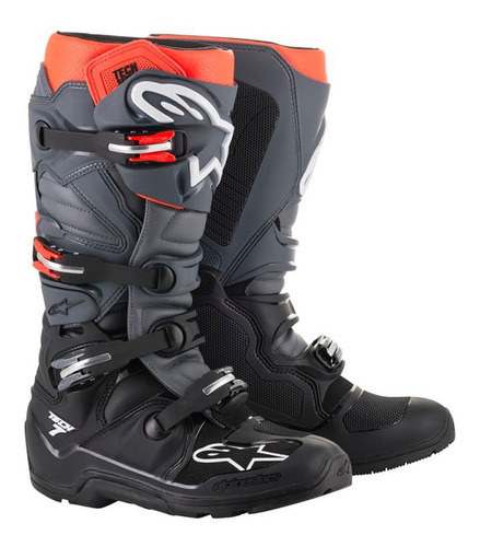 Bota Alpinestars Tech 7 Enduro Cinza Vermelha Lançamento