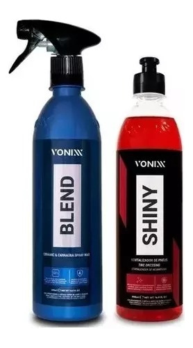 Blend Spray Carnauba Liquida + Pneu Pretinho Shiny Vonixx