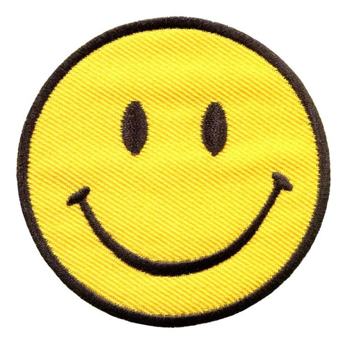 Parche Para Bordar Diseño Carita Sonriente Color Amarillo 3