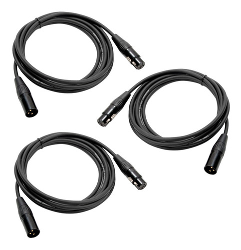 3 Cable Xlr Dmx Canon Para Microfono Canon 3 Metros La Roca