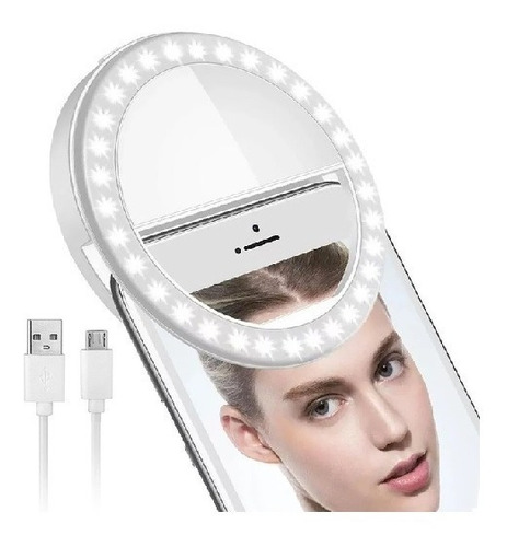 Aro Luz Led Para Celular Con Clip Selfie Recargable 