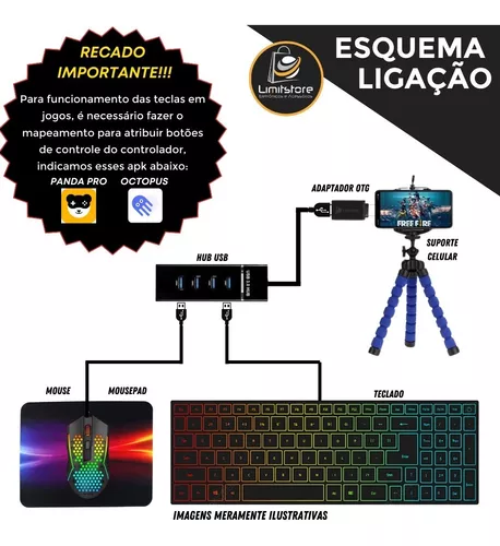 Jogue Free Fire com mouse e teclado, Octopus permite periféricos