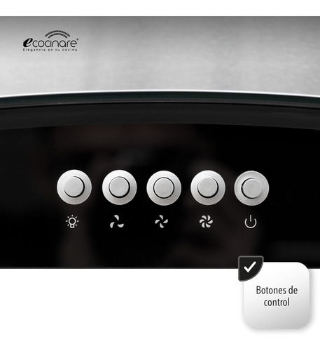 Imagen 7 de 9 de Campana De Cocina 60cm Para Pared Extractora Y Purificadora