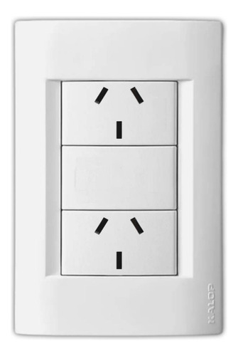 Pack 4 Llave De Luz Armada 2 Tomas 10a Blanco Kalop Civil