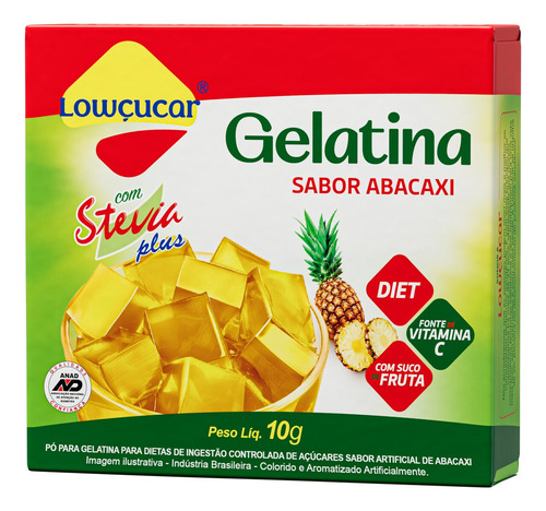 Mistura Gelatina Com Stevia 10g Sabores Diversos Kit Com 8